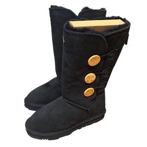 Kingdom Of Sheepskin Woolmark Boots Womens Navy Blue  Lined Winter Warm Size 5